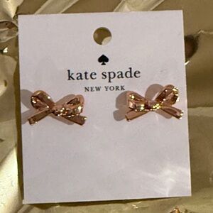 Kate Spade Rose Gold Bow Earrings NWT